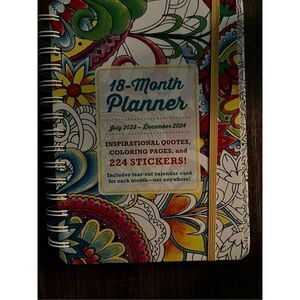 18 Month Planner Inspirational Quotes Coloring Pages & Stickers Office Suppl